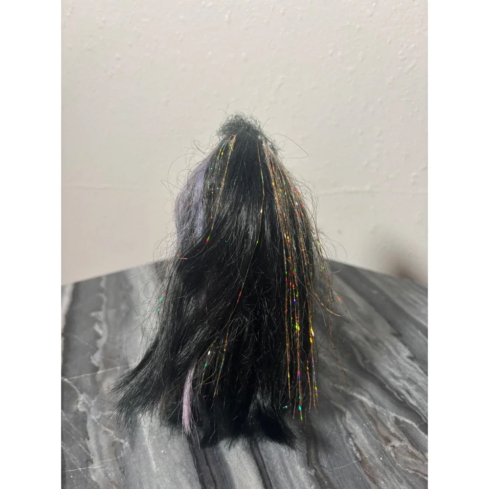 Vintage 1986 Mattel Barbie Doll Black Tinsel Hair Neon Green Gold Crop‎ Top 80s